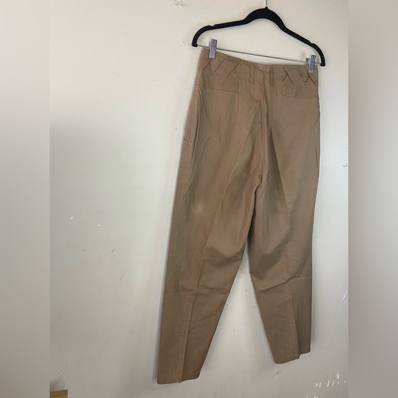 Vintage Forenza High Waisted Pleated Pants Criss Cross Waist Khaki Tapered 29" - Picture 5 of 10